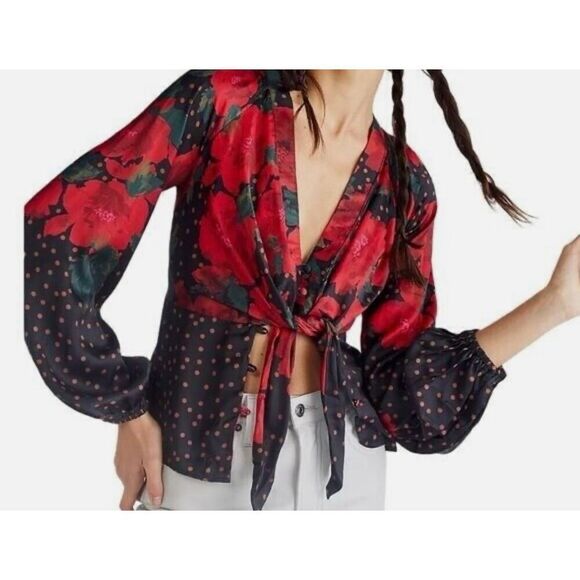 Free People Run Free Floral Blouse size xs - Picture 9 of 9